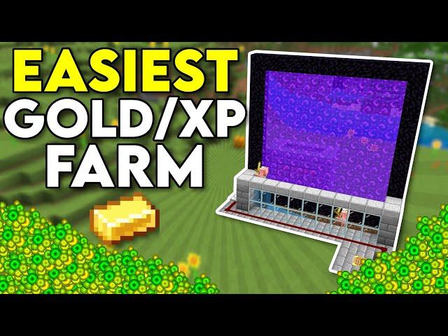 The BEST AFK Gold XP Farm Minecraft Bedrock 1.21