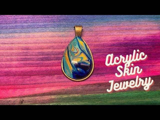 How to Make Acrylic Skin Jewelry - Pendant - Recycling |Pour Painting| Fluid Art