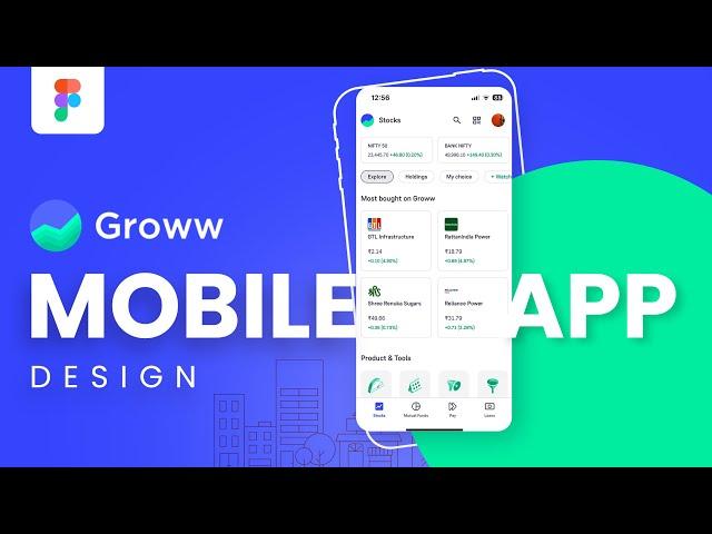 Groww Mobile app design and prototype in Figma 2024 #figma #figmatutorial #uidesign