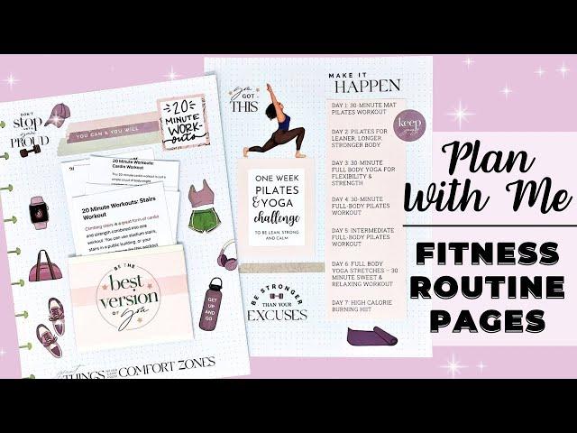 PLAN WITH ME | FITNESS ROUTINE PAGES FOR MY PLANNER | THE HAPPY PLANNER