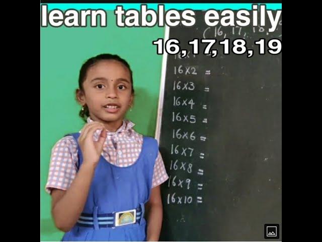 Multiplication tables tricks (16,17,18,19)