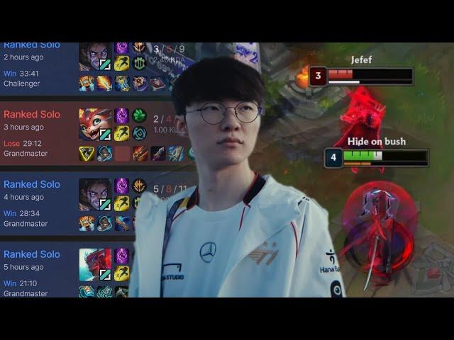 T1 Faker Last Minute Practice Before the BIG GAME - KR Pros in EUW SoloQ Best ofHighlights