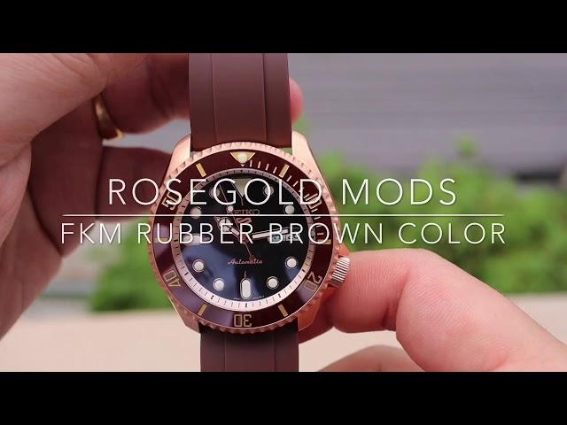 FKM Rubber with rosegold mods.#overwrist #seikomod