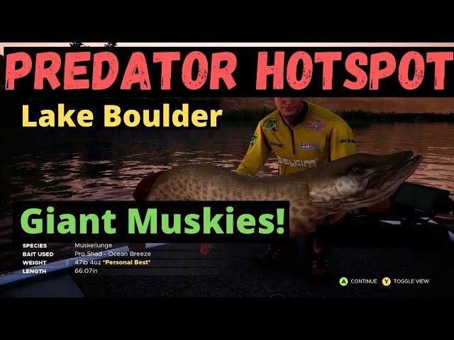 Predator Hotspot Lake Boulder - Catch Giant Muskies! - Fishing Sim World Pro Tour 2020