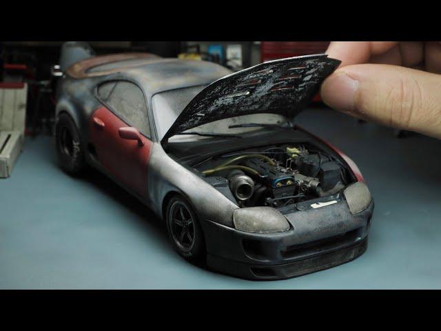 Barn Find Big Turbo Toyota Supra Model Car Build - 1/24 Tamiya