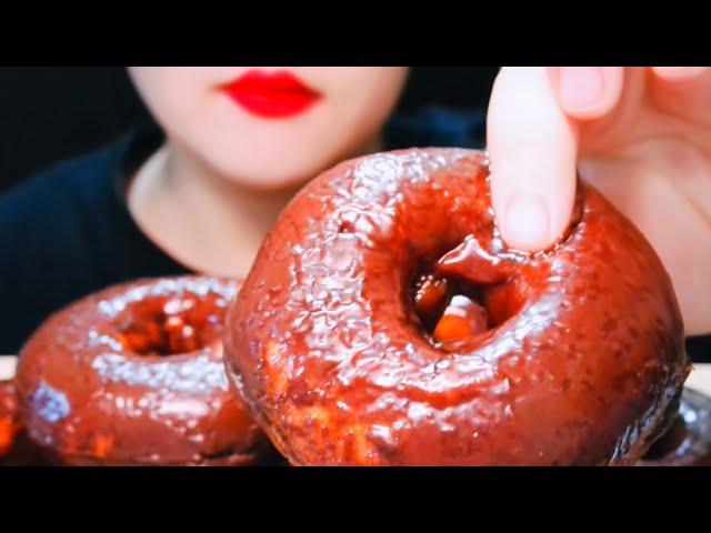 ASMR Mukbang,Doughnuts with Chocolate Syrup, Eating Sound 초콜릿 시럽이 곁들여진 도넛 먹는 소리 @ribongasmr4431