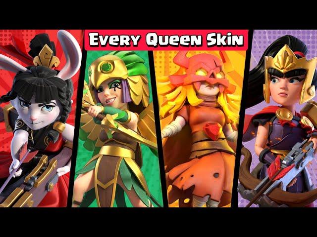 Every Archer Queen Skin Review with Animation | Clash of Clans