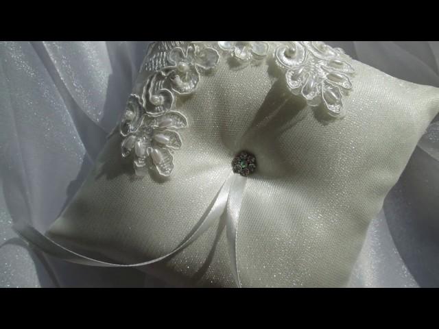 Подушечка для колец своими руками. Pillow for rings handmade. Wedding cushion. Интересные идеи
