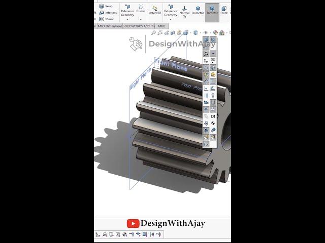 Spur Gear With Spline #gears #designwithajay #shorts @DesignWithAjay