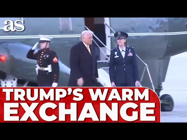 TRUMP shares WARM MOMENT with USAF Lt. Rebecca J. Sonkiss en route to AIR FORCE ONE