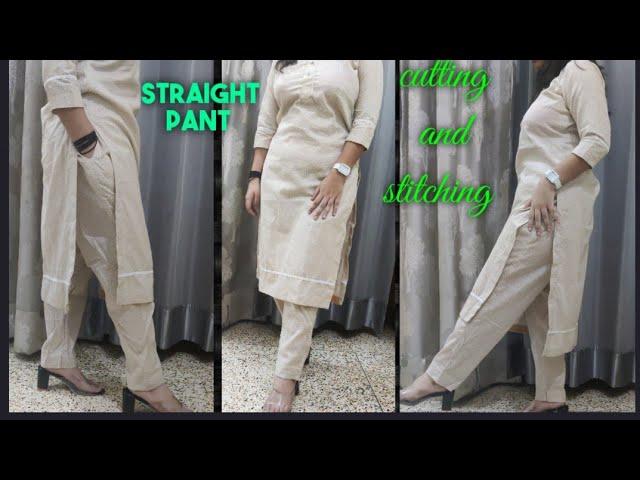 how do you cut and sew straight pant?/ladies pant/ladies trouser/हिप  साइज 42" पैंट कटिंग