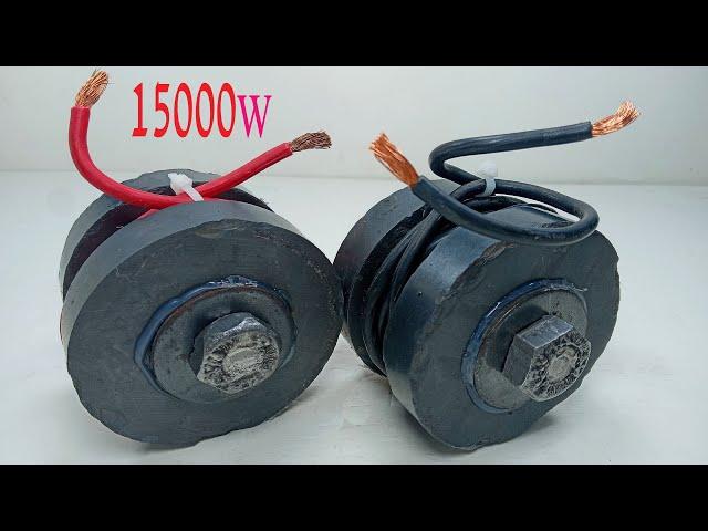 I turn 4 big magnets into 240v 15000w most powerful electric generator use PVC copper wire