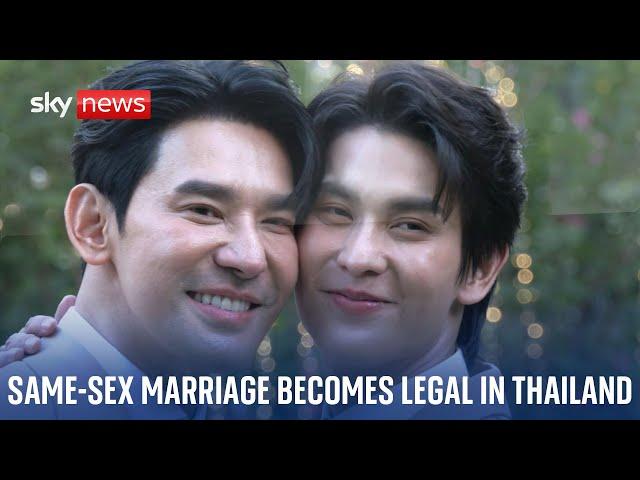 Couples celebrate as same-sex marriage becomes legal in Thailand