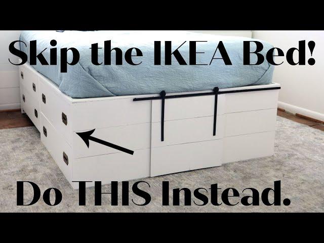 How to build a bed with drawers for almost FREE...Ikea Brimnes hack.