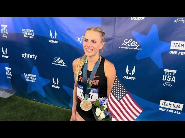 Parker Valby after finishing 2nd in 10,000m at 2024 US Olympic Trials