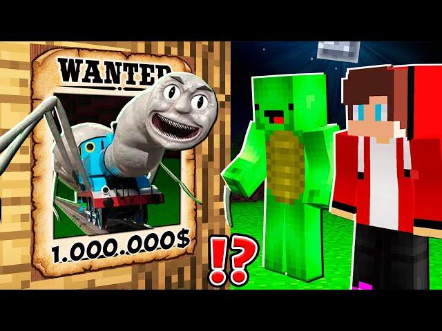 Why Creepy THOMAS SPIDER is WANTED ? Mikey and JJ vs THOMAS SPIDER.EXE ! - in Minecraft Maizen