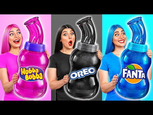 Pink VS Black VS Blue Color Cooking Challenge | Funny Food Challenges by Multi DO