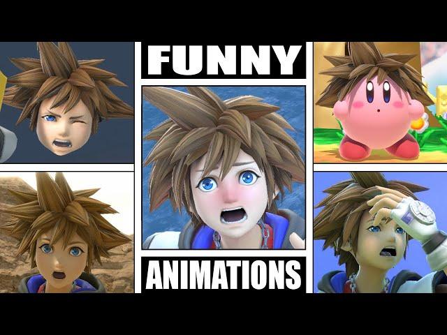 Sora FUNNY ANIMATIONS in Smash Bros Ultimate (Drowning, Dizzy, Sleeping, Star KO, & More)