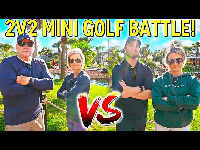 My Parents Challenged Us To A 2v2 Mini Golf Match!