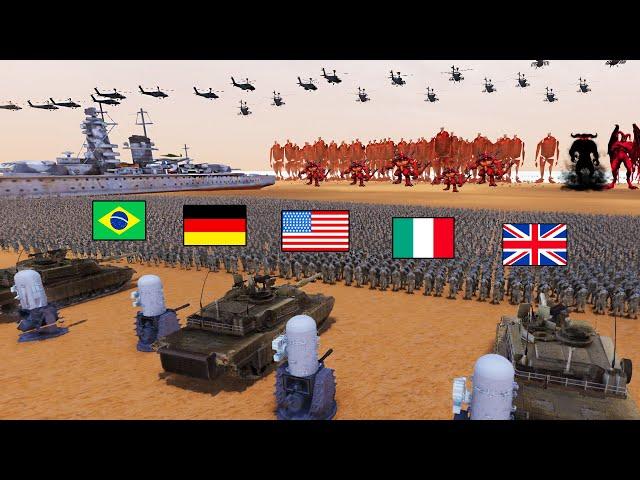 Every EARTH Army Defense VS 4.5 Million ALIENS! - UEBS 2: Ultimate Epic Battle Simulator 2