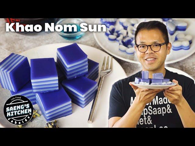 How to Make Steamed Layer Cake | Khao Nom Sun | Lao Food by Saeng's Kitchen