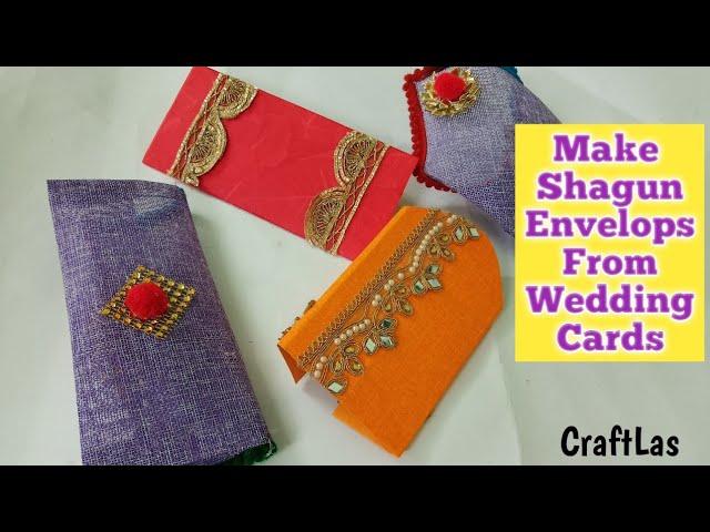 Make Fancy Shagun Envelops  From Old Wedding Cards | CraftLas