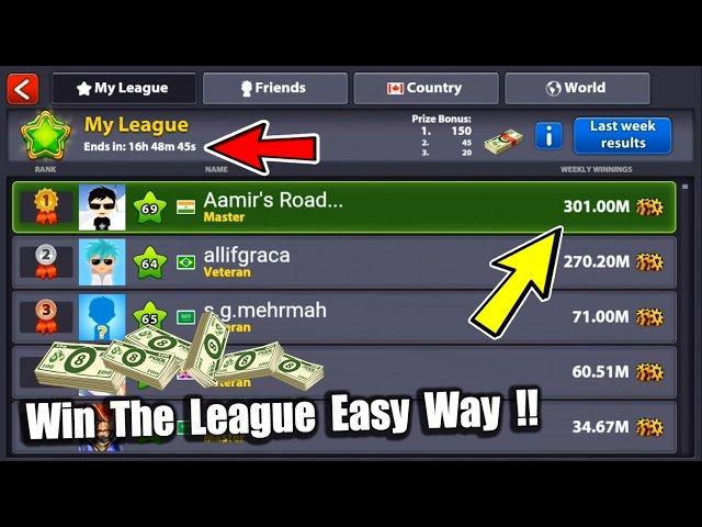 How To Win The League In 8 Ball Pool & Earn Cash- Gaining 100M Coins & Tips