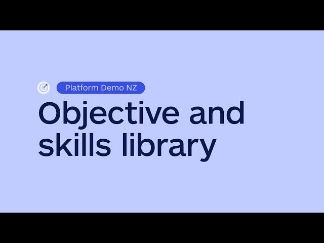 PLATFORM DEMO | Performance reviews: Objective and skills library