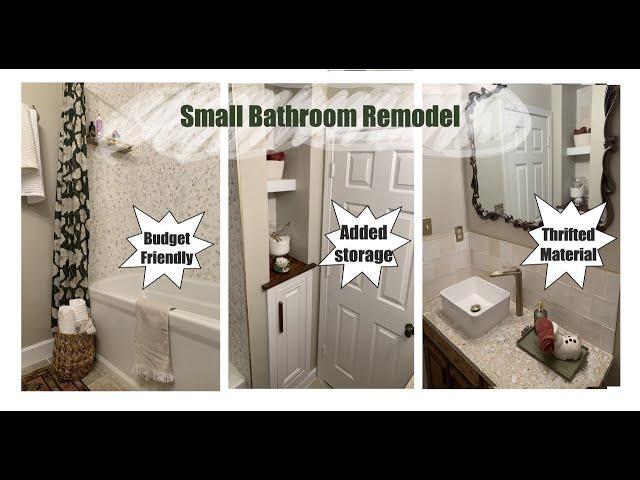 DIY Small Bathroom Remodel on a Budget. Add storage, aesthetic unique to you and KEEP your money. P2