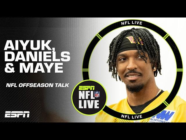 Brandon Aiyuk skips minicamp, Jayden Daniels' leadership & Drake Maye takes 2nd-team reps | NFL Live