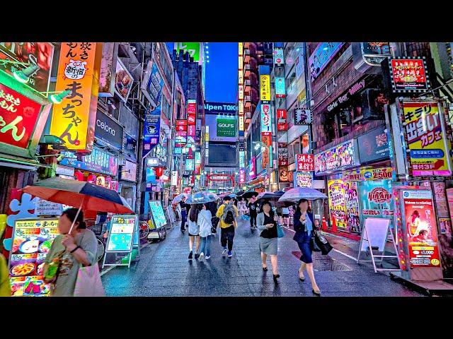 3 Hours of Rainy Night Walk in Tokyo, Japan • 4K HDR