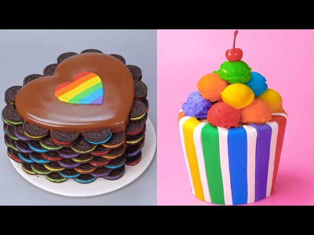 Vídeos satisfatórios | Mais de 1000+ receitas saborosas de decoração de bolo de chocolate arco-íris