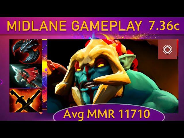 ⭐ 7.36c Huskar |KDA - 21 KP - 63%| Mid Gameplay - Dota 2 Top MMR