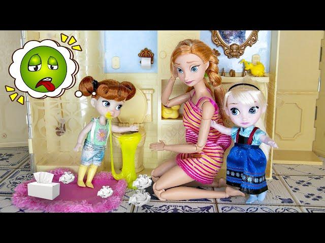 GOING TO SCHOOL ALONE! - My Toddler Got Sick and Stayed Home From School | Doll Sick Day Story