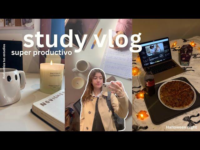 STUDY VLOG: días super PRODUCTIVOS: exámenes, Halloween, journaling,    aesthetic y otoñal ️