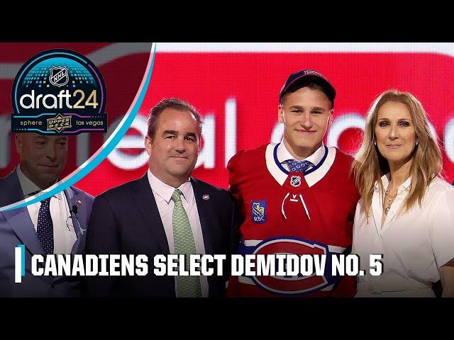 Celine Dion announces Ivan Demidov as the Montreal Canadiens' No. 5 pick | 2024 NHL Draft