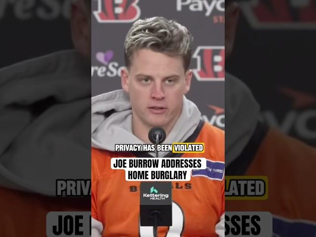 Joe Burrow speaks on his home being broken into during the Bengals MNF game (via @Bengals)