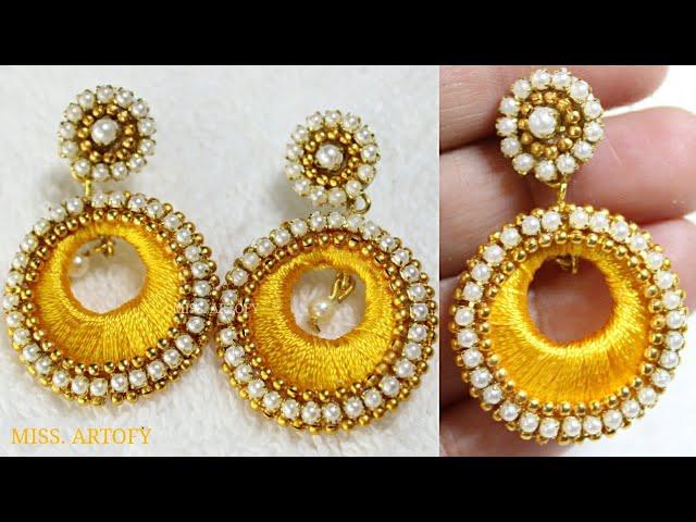 DIY Silk Thread Chandbali Earrings| By MISS. ARTOFY