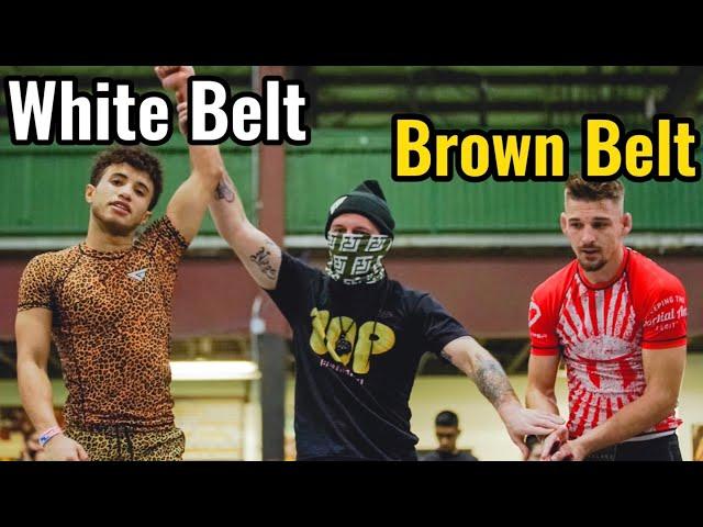 White Belt Submits Brown Belt in Jiu Jitsu Competition