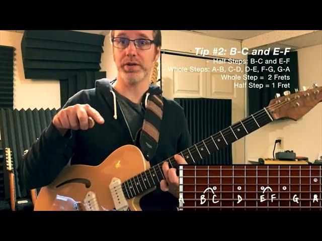 Learning The Fretboard - 4 Easy Tips! Guitar Lesson