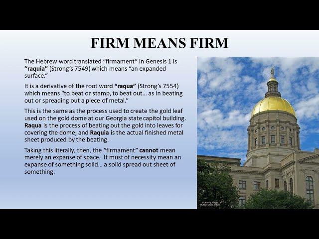 Biblical Cosmology Part 6 of 8 "The Firmament"