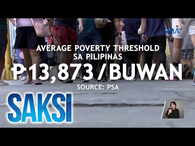 Poverty threshold - P13,873/buwan, kailangan ng pamilyang may limang miyembro para... | Saksi