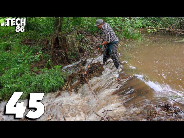 Beaver Dam In The Forest - Lots Of Water And My Wife - Manual Beaver Dam Removal No.45