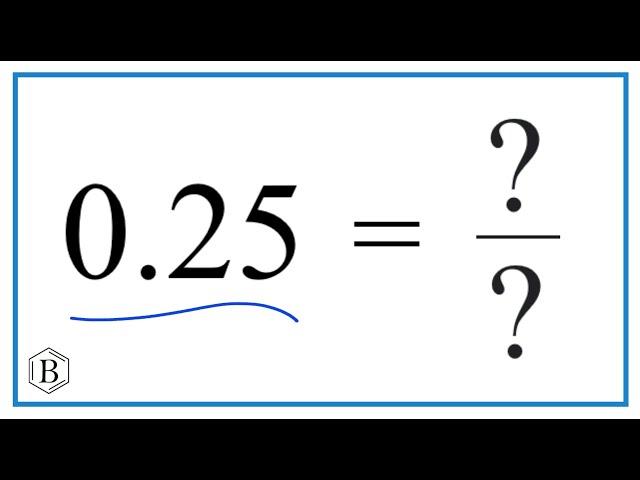 0.25  as a Fraction   (simplest form)