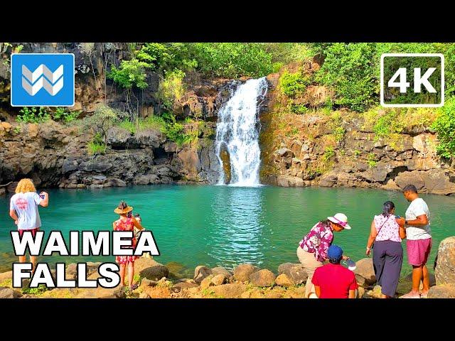 [4K] Waimea Valley Falls in North Shore Oahu, Hawaii - Hiking/Walking Tour  Relaxing Nature Sound