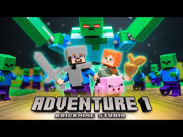 Minecraft Adventure - Finding Golden Apple: Zombie Attack - LEGO Minecraft Animation