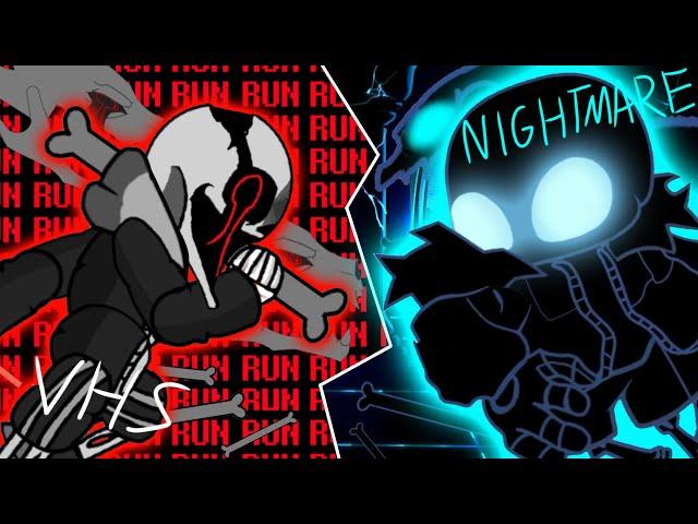 VHS SANS VS NIGHTMARE MODE SANS ANIMATION FIGHT (DC2)