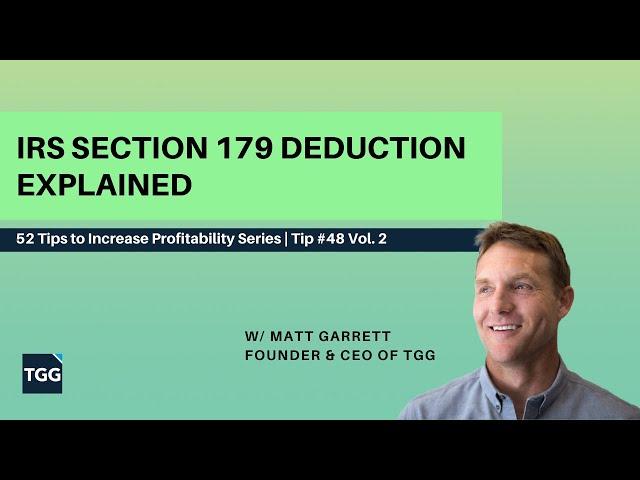 IRS Section 179 Deduction Explained