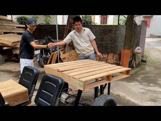 Unique Electric Car Design Idea With Pallet Wood Body And Sturdy Zinc Frame//Carpenter's Dream Car