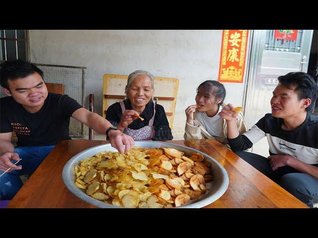 從種植到烹飪，用時3個月的“嘎嘣脆”，新年兒孫在家，一口一個過癮 Guangxi grandma grows her own potatoes to make delicious food